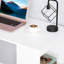 Bureau à 6 tablettes de rangement de 47 po, table d'écriture blanche avec bibliothèque, idéal pour les espaces de travail compacts, tablettes solides de 47 po, compétences de bureau à domicile, espaces limités idéaux, construction ferme