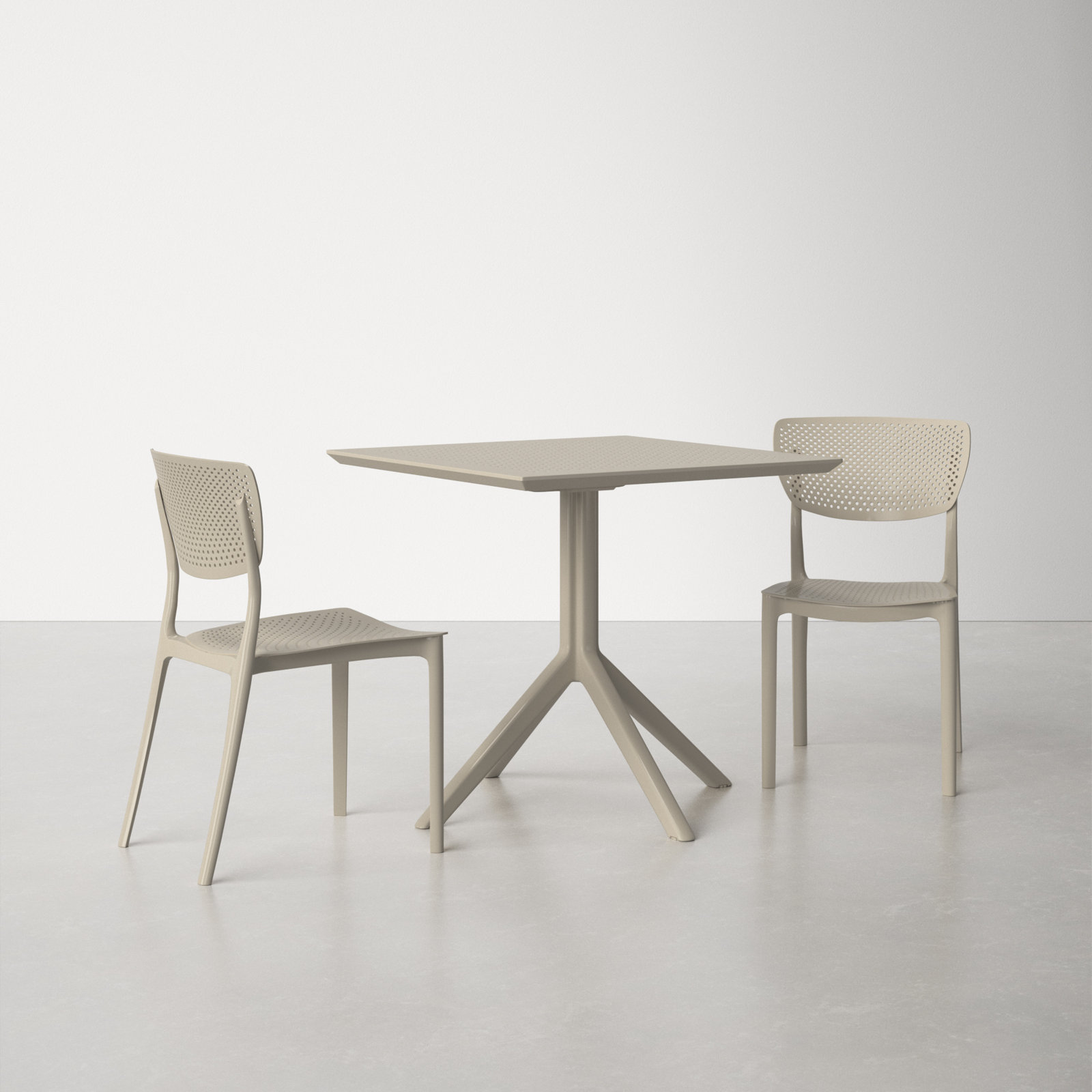 Farrah Patio Bistro Set, Taupe, 31.5" D x 31.5" W x 29.5" H