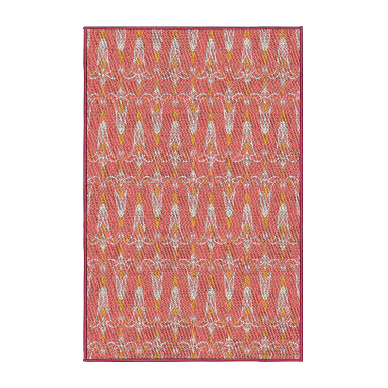 Tapis décoratif orange florale, Rectangle 8 pi x 12 pi