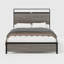 Structure de lit plateforme en bois pour grand lit avec rangement, tête de lit à DEL, charge USB et conception de matelas sans ressorts-1239571427
