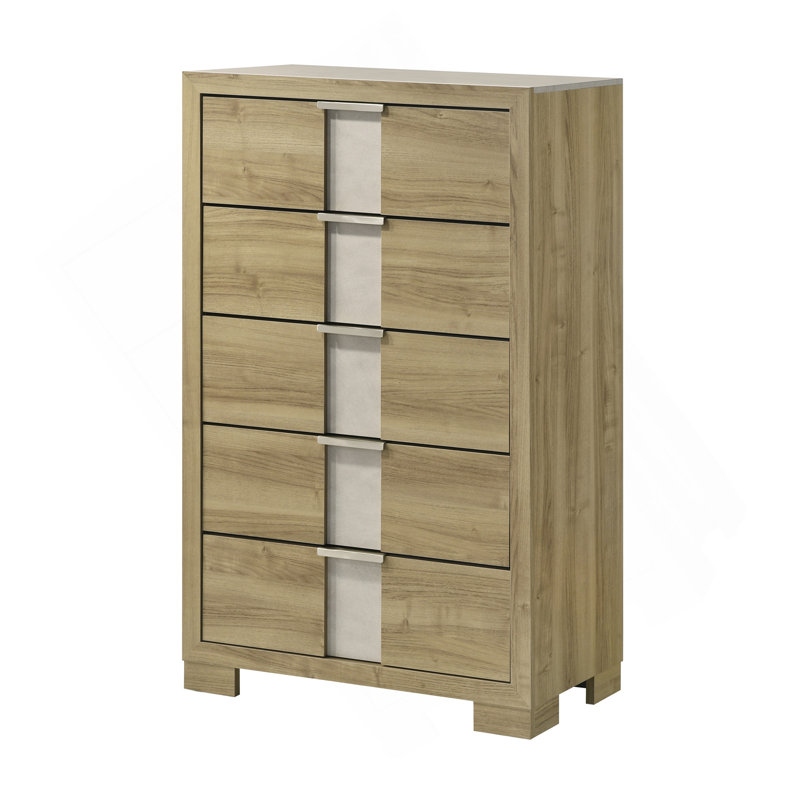 1Pc Driftwood Tall Chest Five Drawer Wooden Bedroom Furniture