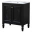 Meuble-lavabo noir de 30 po, avec beaucoup d'espace. Bois véritable et matériau, lavabo en céramique et meuble-lavabo spacieux, décoration de style rétro. Finition, trou de robinet de lavabo-1010479198