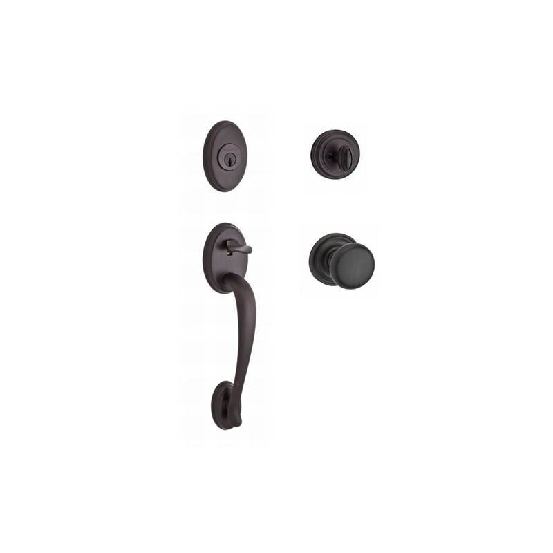 Columbus Handleset with Single Cylinder Deadbolt and Door Knob and Rosette, Yes, Keyed Alike, Venetian Bronze