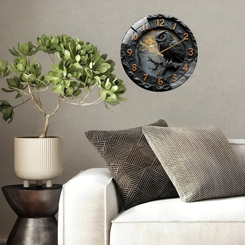 Horloge murale hibou 12 po