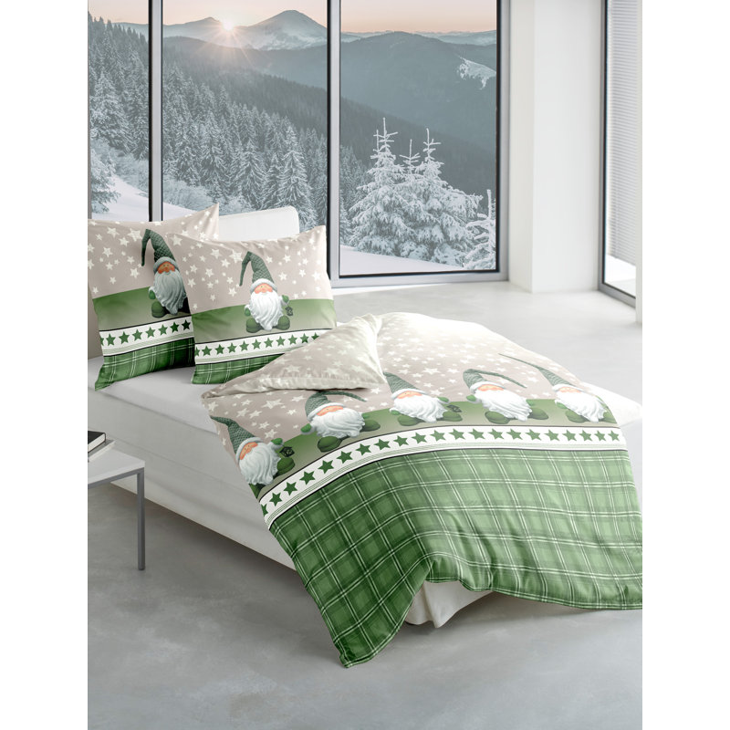 6915 Flannel Geometric Shapes Duvet Cover Set with Pillow Shams Included