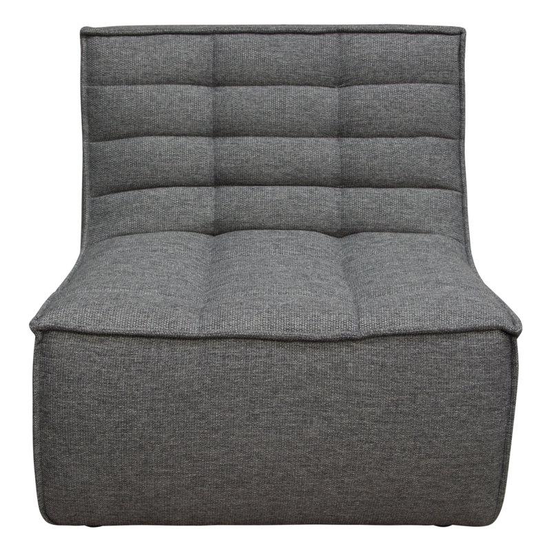 Chaise sans accoudoirs Marshall en tissu gris