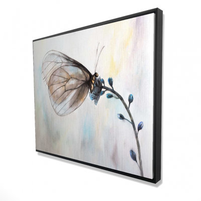 " Butterfly On Blue Flowers "