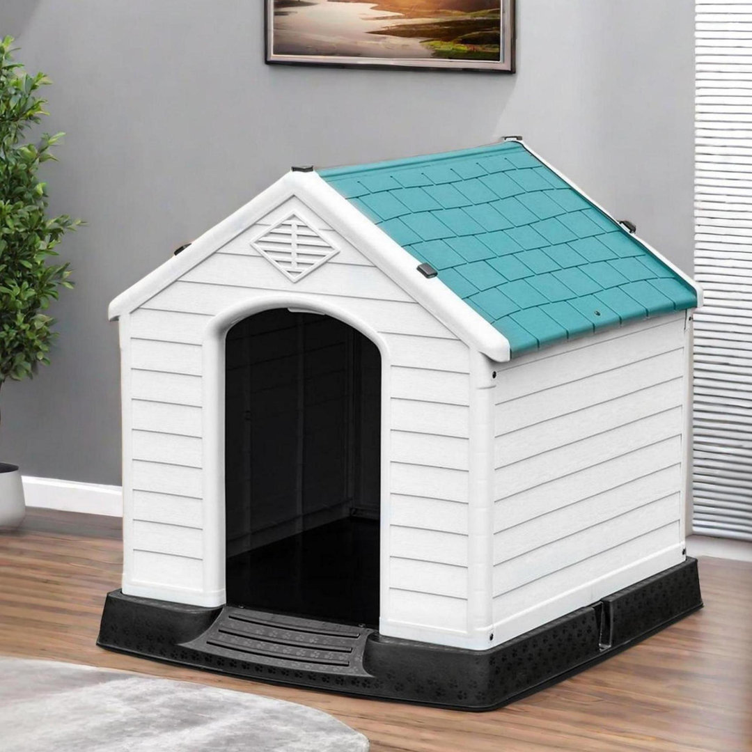 Outdoor Indoor 26" Plastic Dog House Puppy Shelter with Air Vents and Elevated Floor Tucker Murphy Pet™ 