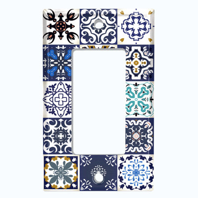 Patterned 1 - Gang Rocker Standard Wall Plate