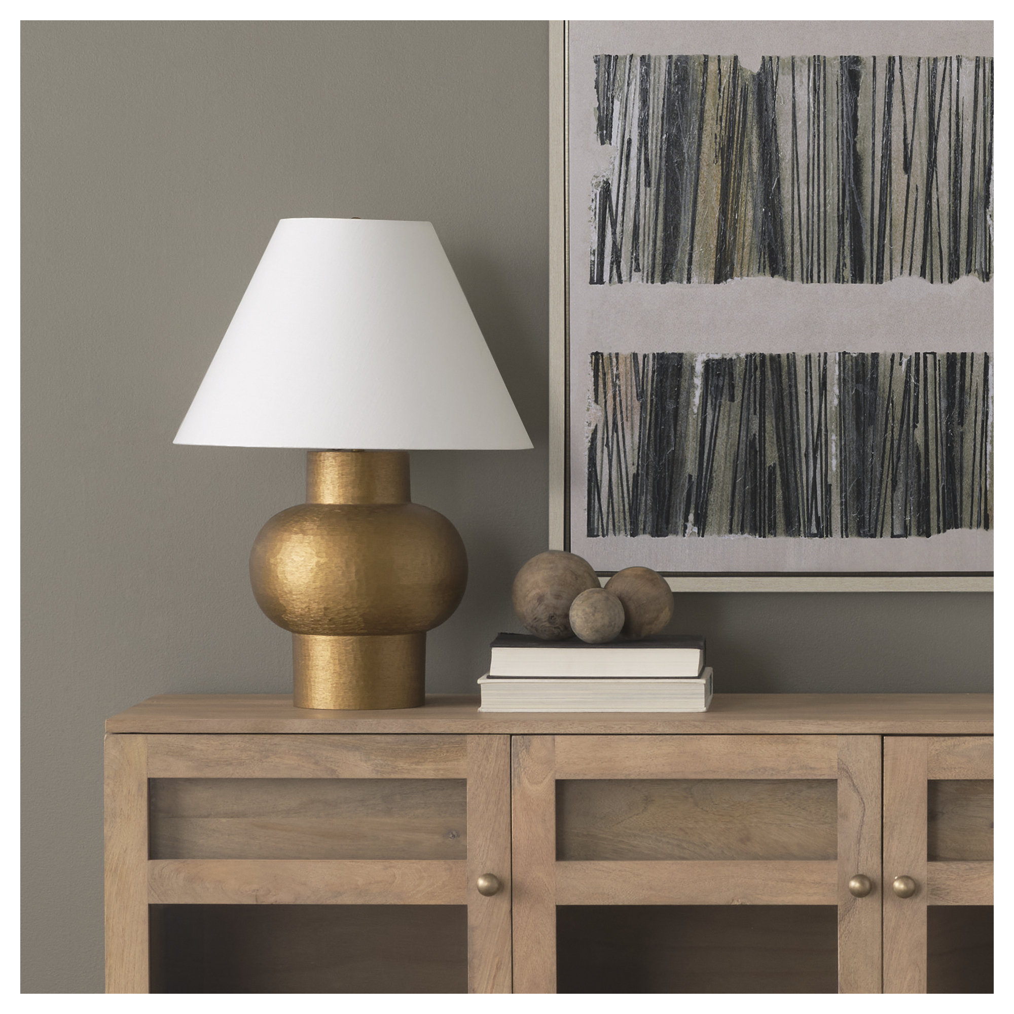 Ameyalli Metal Table Lamp Lamp, Gold