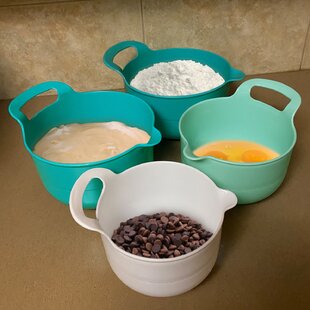 COOK WITH COLOR Prep Bowls with Lids- Deep Mixing Bowls Nesting Plastic  Small Mixing Bowl Set with Lids (Teal Ombre)