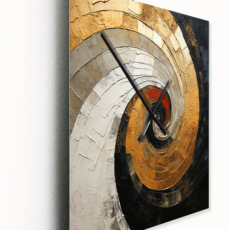Horloge murale en spirale beige, Médium