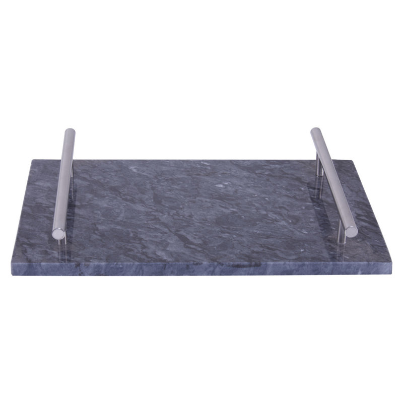 Everleigh Marble Tray, Black/Grey