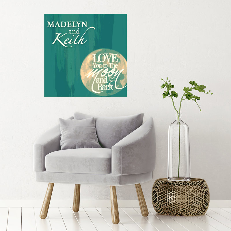 Décalcomanie murale « love you to the moon », H 20 po x l 20 po, Oui