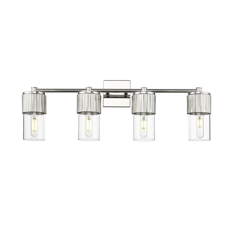 Éclairage pour meuble-lavabo mural 4 po Bolivar, Transparent, Nickel poli