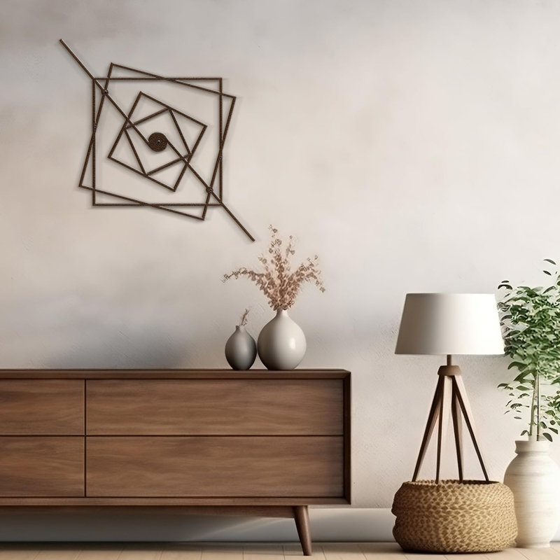 Décoration murale en métal, H 36 po x l 36 po x P 0,05 po, Bronze