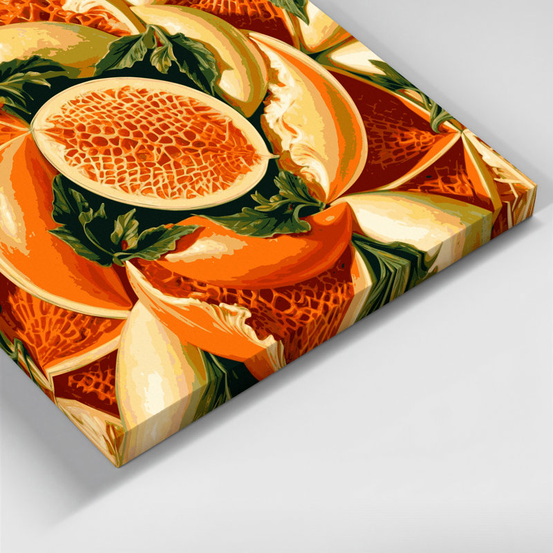 Fruit Persian Melon Brown Canvas Wall Art