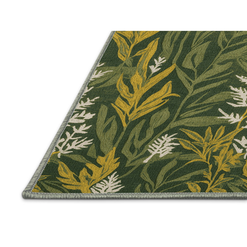 Washable Wood Sorrel Vegetables Area Rug, Square 3'
