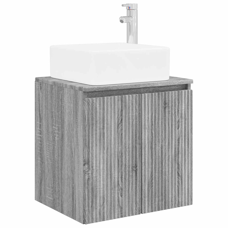 Single Bathroom Vanity with Ceramic Basin, Grey Sonoma