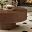 Table basse ronde avec plateau de 17,3 cm d'épaisseur, table d'appoint moderne en forme de tambour, piètement robuste-1147208255-1147208242