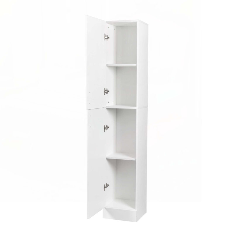 Armoire autoportante avec tablettes réglables et deux portes pour la cuisine et la salle à manger, Blanc