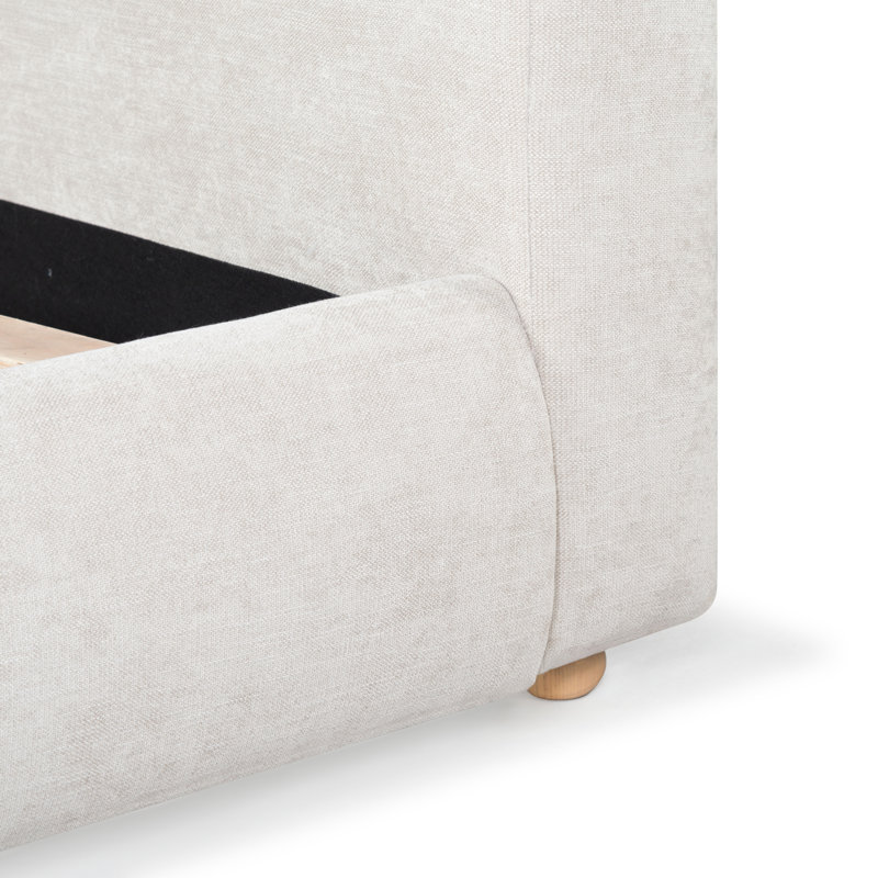 Lizzy Upholstered Bed, King, Natural/Beige