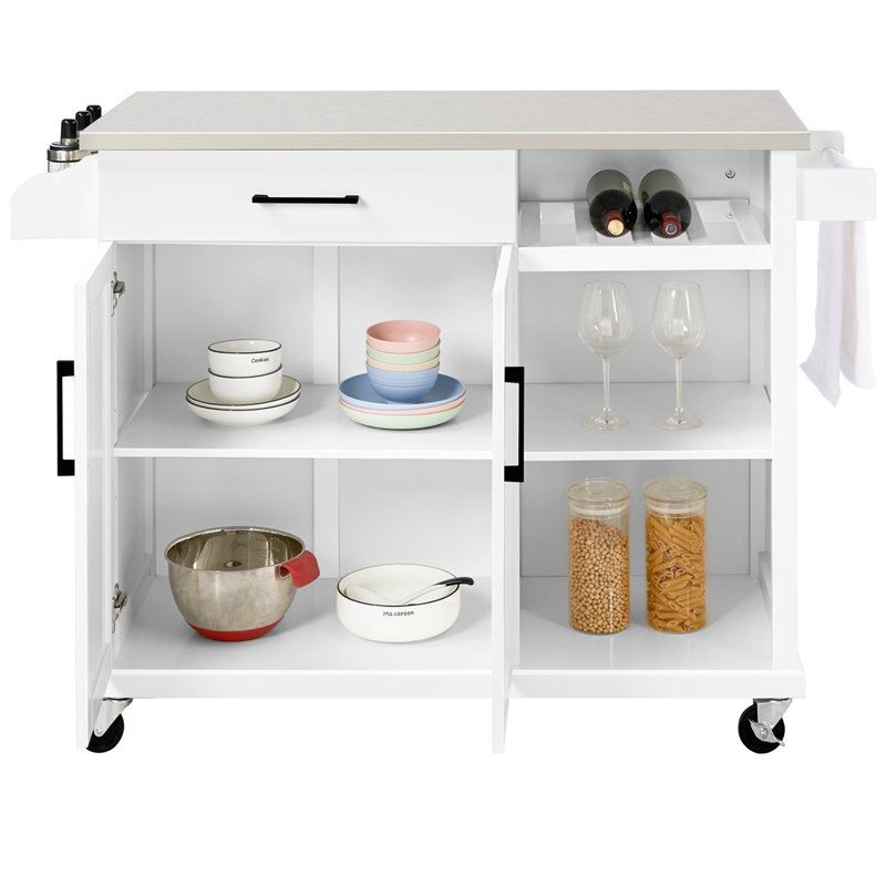 Freya Kitchen Island, White