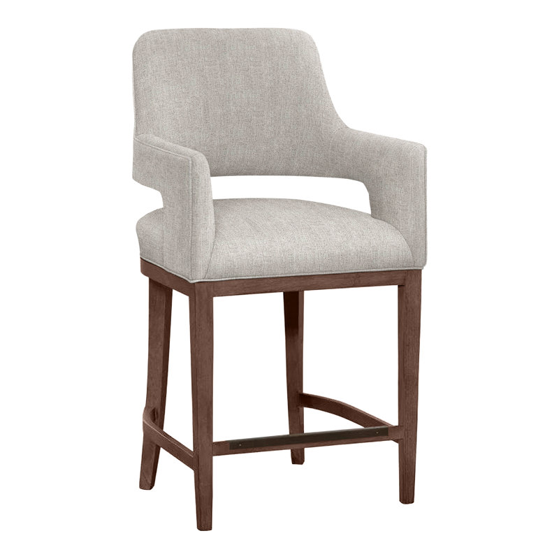 Tabouret de bar et de comptoir Josie, Noyer, Lin 3156, Tabouret de comptoir (siège d'une hauteur de 26,5