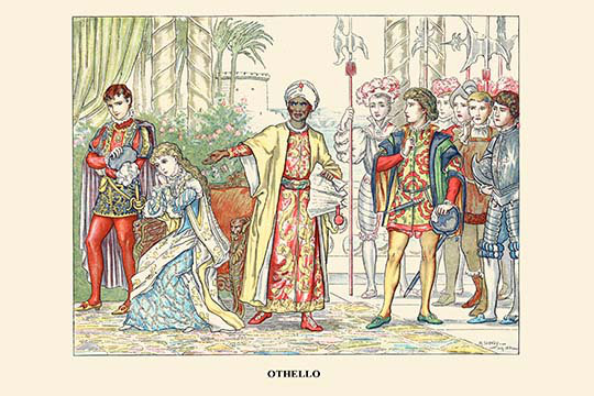 « othello » par h. sidney, reproduction d’art, H 24 po x l 36 po x P 1,5 po