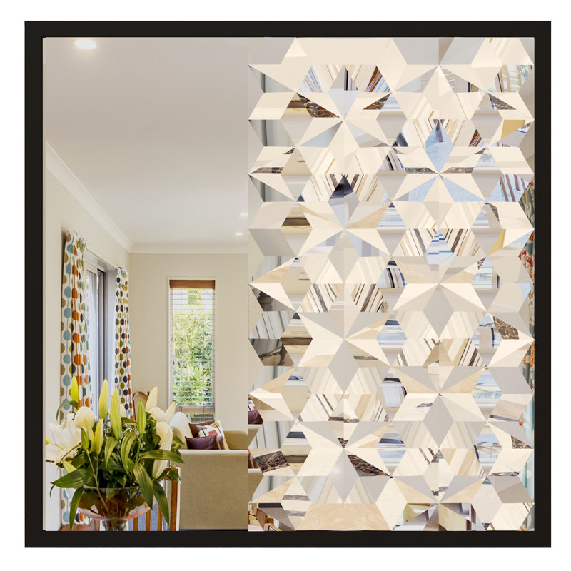 Engineered Wood Flat Wall Mirror, Black