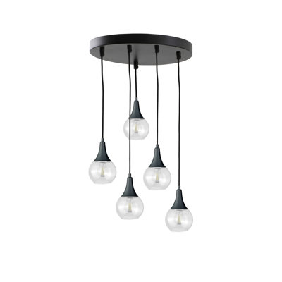 Olin - Light Clear Black Kitchen Island Pendant