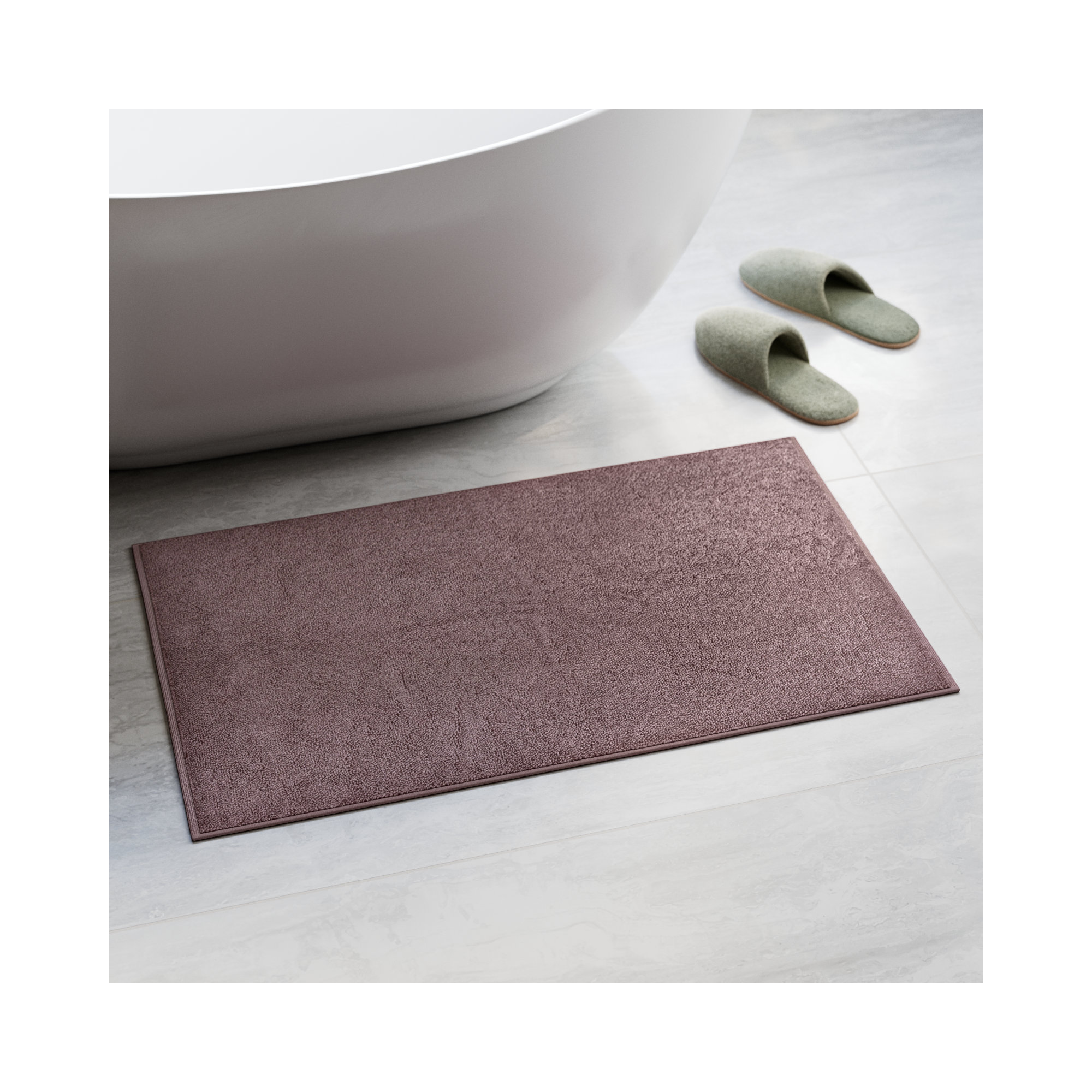 Linden - Bath Mat Bath Mat, 24" W x 40" L, Aubergine