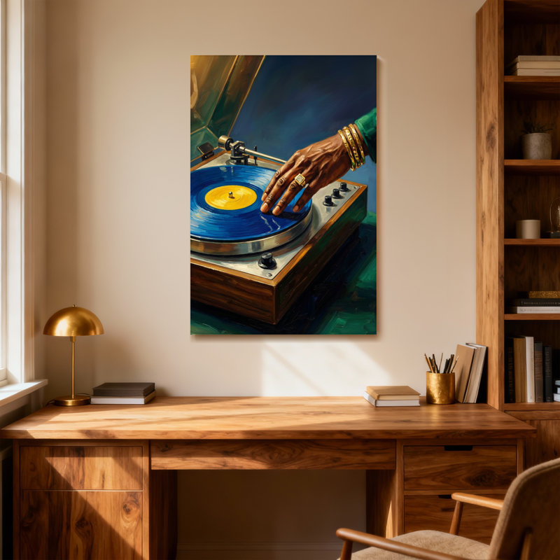 Platine tourne-disque en vinyle Fashion Hand On, H 18 po x l 12 po