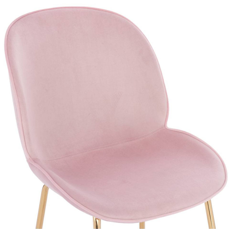 Chaise en velours moscou, Rose