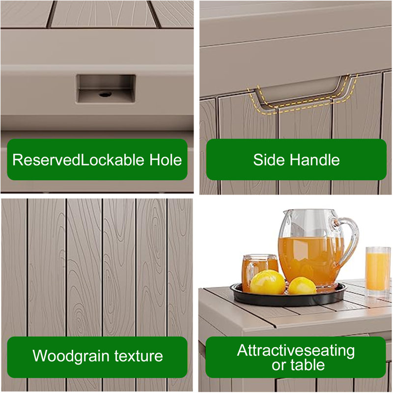 Olilawn 30 Gallons Outdoor Multipurpose Plastic Deck Box, can be used to store Halloween items, can be placed in any corner of the house, convenient storage