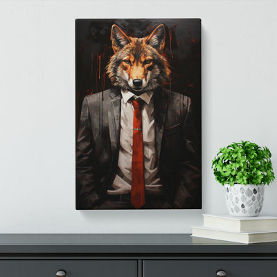 Wolf In A Suit No.3 - Wrapped Canvas