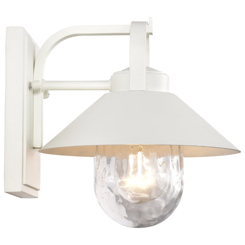 Applique murale d'extérieur moyenne Andren, H 8,13 po x l 8 po x P 9 po, Blanc, Blanc