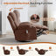 Fauteuil inclinable et pivotant avec massage par vibration et chaleur pour le salon, avec fonction berçante et poche latérale, port de charge USB, 2 porte-gobelets