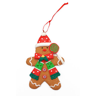 Ornement de Noël - bonhomme en pain d'épice.  Décoration festive F07-N2-5-AEE046C