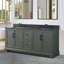 Ensemble de meuble-lavabo autoportant à double cuve 72 po avec plateau en pierre noire Vannes-1642252460