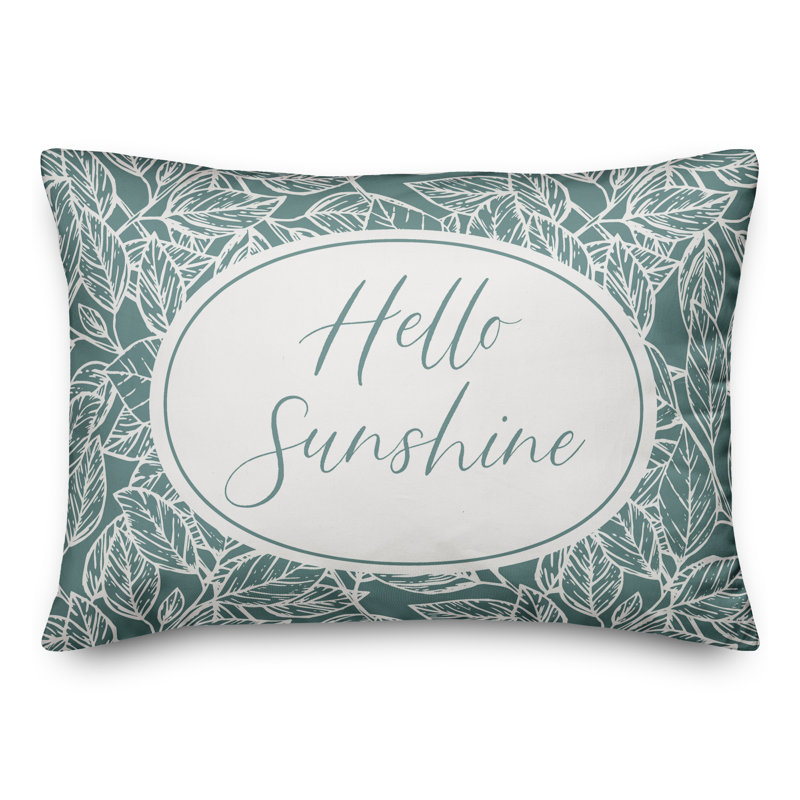 Housse de coussin rectangulaire d'extérieur Hello Sunshine, Bleu sarcelle