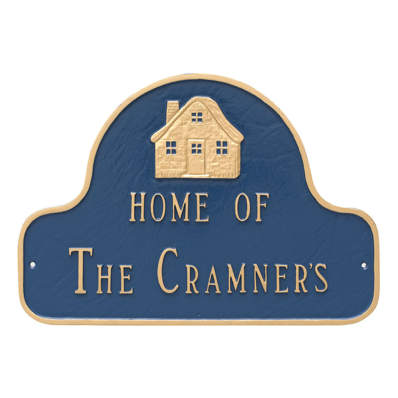 2-Line Wall Address Plaque, Gray/Silver