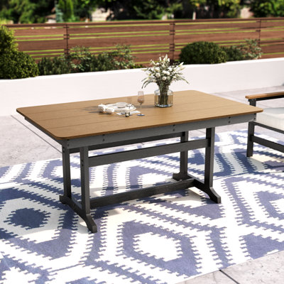 Rectangular HDPE 64" Patio Dining Table by Lark Manor