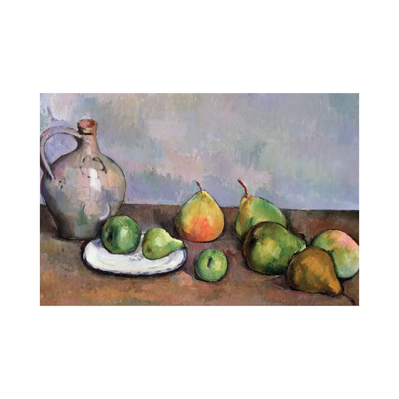 Still Life With Pitcher And Fruit, 1885-87 by Paul Cezanne - Wrapped Canvas Painting, 66.04 cm H x 45.72 cm W x 3.175 cm D