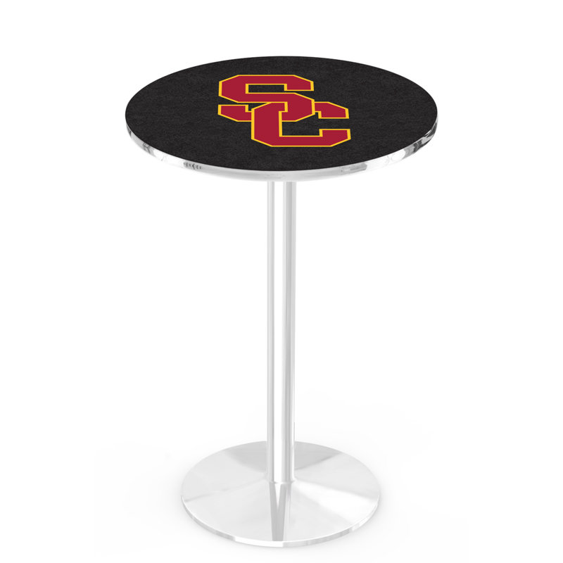 Round Metal Base Dining Table, Chrome, University of Southern California