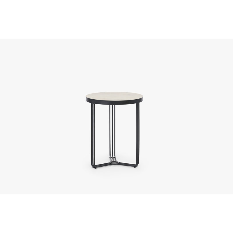 Ariss Frame End Table, Black, Pale Oak