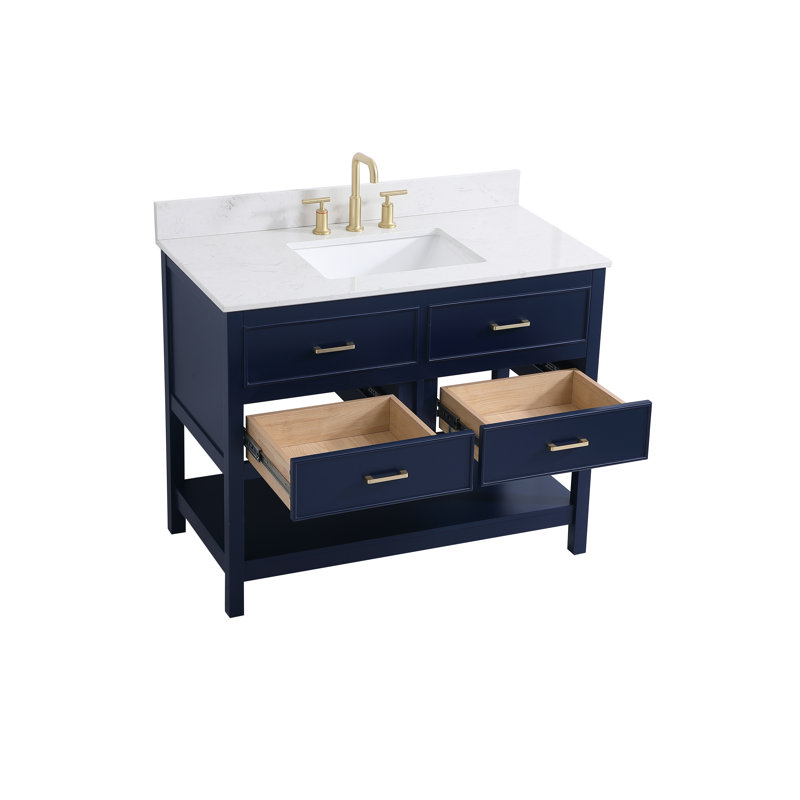 Ensemble de meuble-lavabo simple 42 po Sinclaire, Bleu