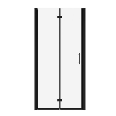 1/4" Tempered Glass Universal Pivot Shower Door 3072 - Matte Black Finish, 30"-31 3/8" Width, 72" Height, Stainless Steel Handle, Good Sealing Function, Easy To Install Conversion With Black, W, H,
