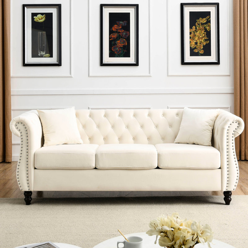 Velours beige 3 + 2 avec combinaison de soutien élégante