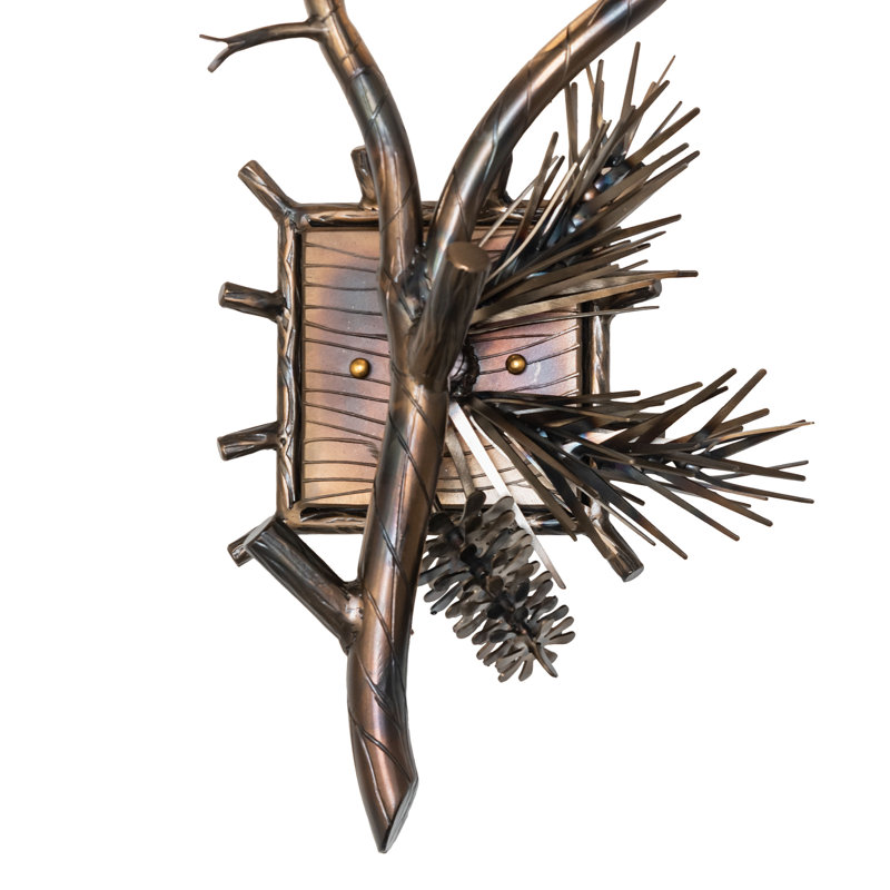 12" Wide Pinewood 2 Light Right Wall Sconce